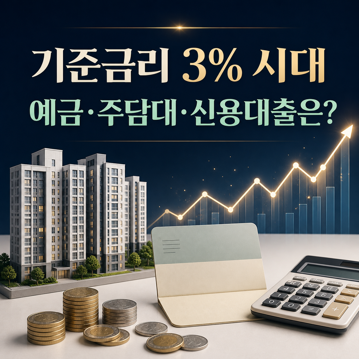 기준금리 3퍼센트 시대 예금 주택담보대출 신용대출 변화