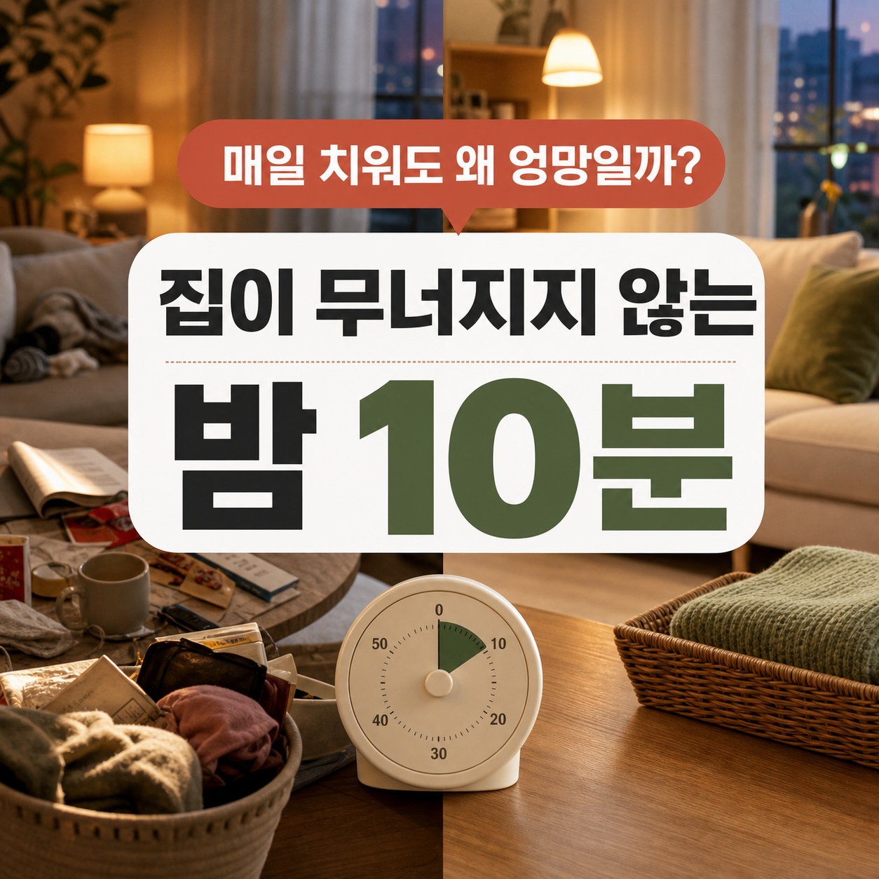 매일 치워도 흐트러지는 집을 바꾸는 밤 10분 정리