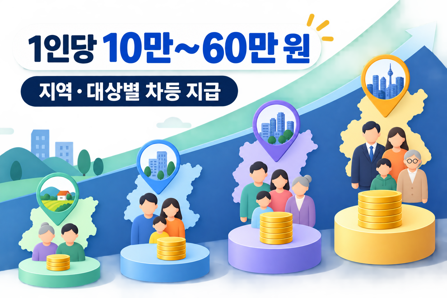 지역과 대상별 고유가 피해지원금 지급액