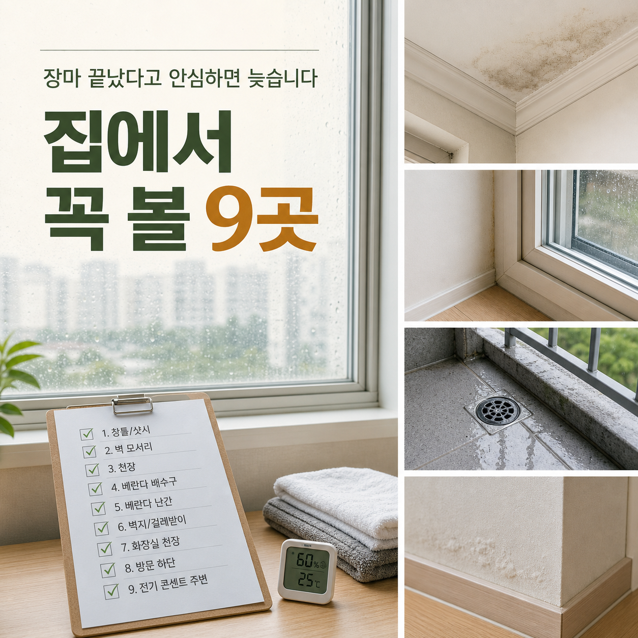 장마가 끝난 뒤 집에서 꼭 확인할 아홉 곳