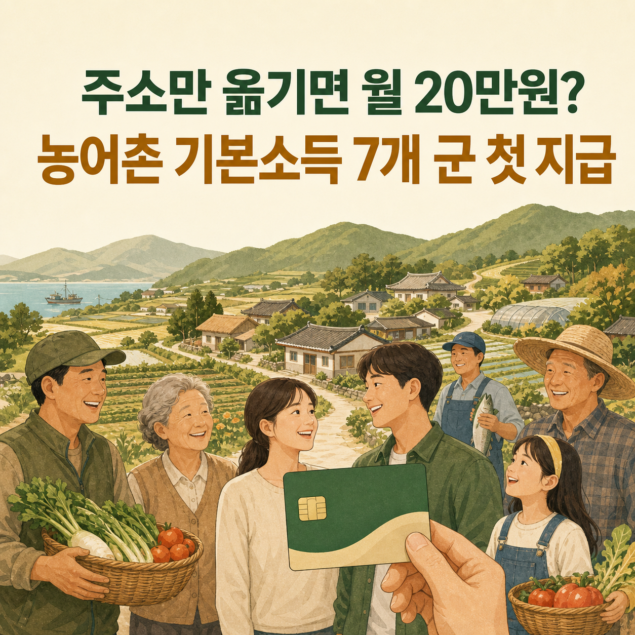 농어촌 기본소득 추가 7개 군 월 20만원과 첫 지급 조건