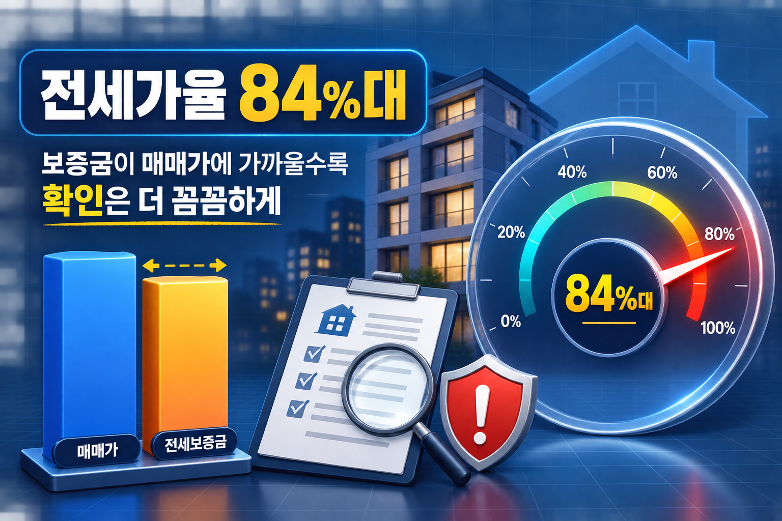서울 오피스텔 전세가율 84퍼센트대와 보증금 점검