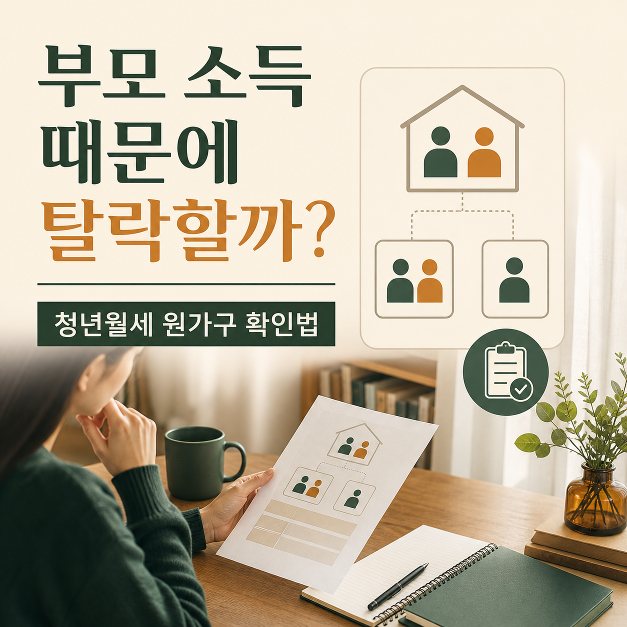 청년월세지원 부모 소득과 원가구 확인 방법