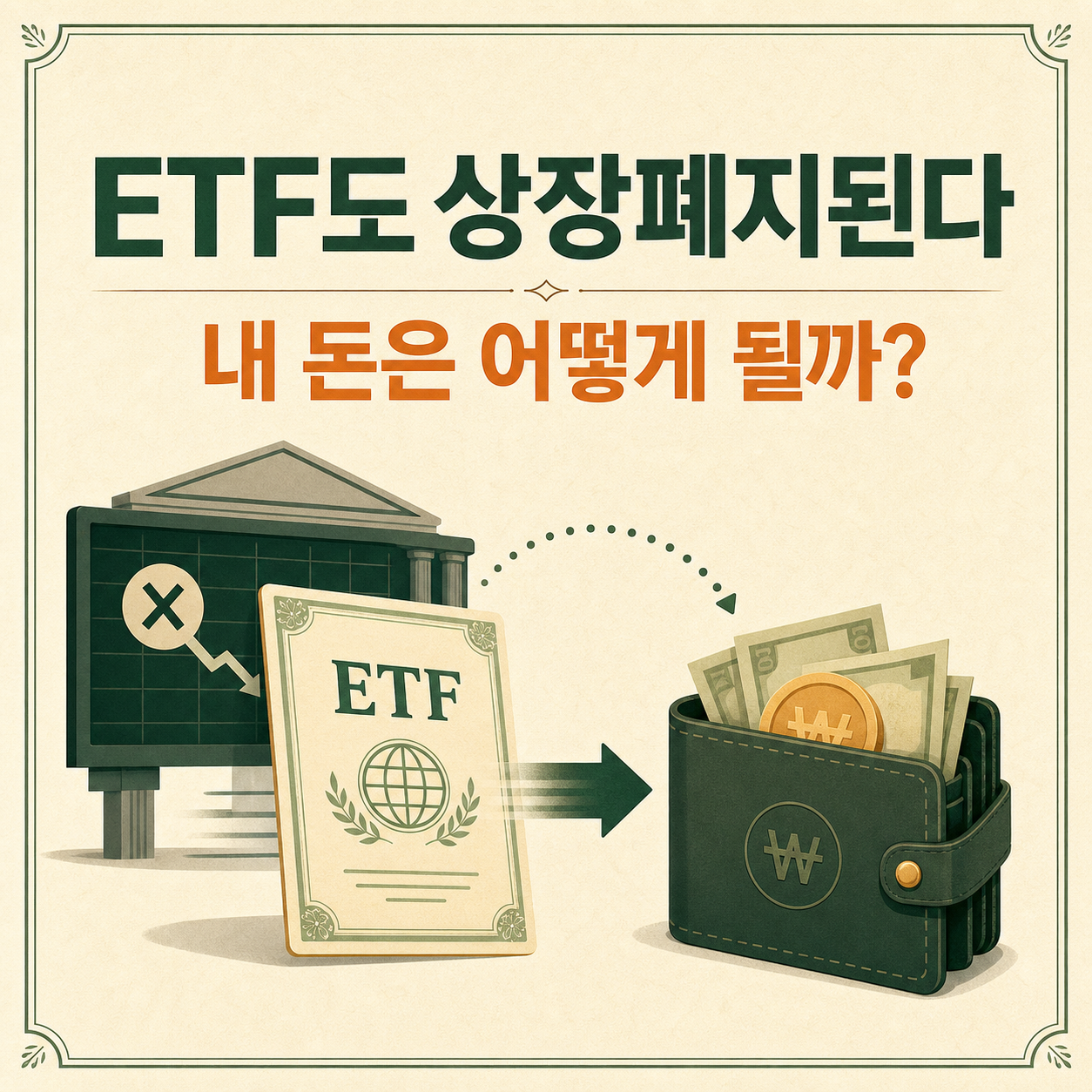 ETF 상장폐지 시 투자금이 어떻게 처리되는지 설명하는 대표 이미지