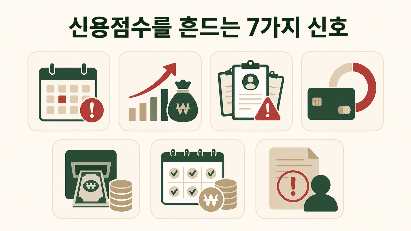 신용점수를 흔드는 일곱 가지 위험 신호