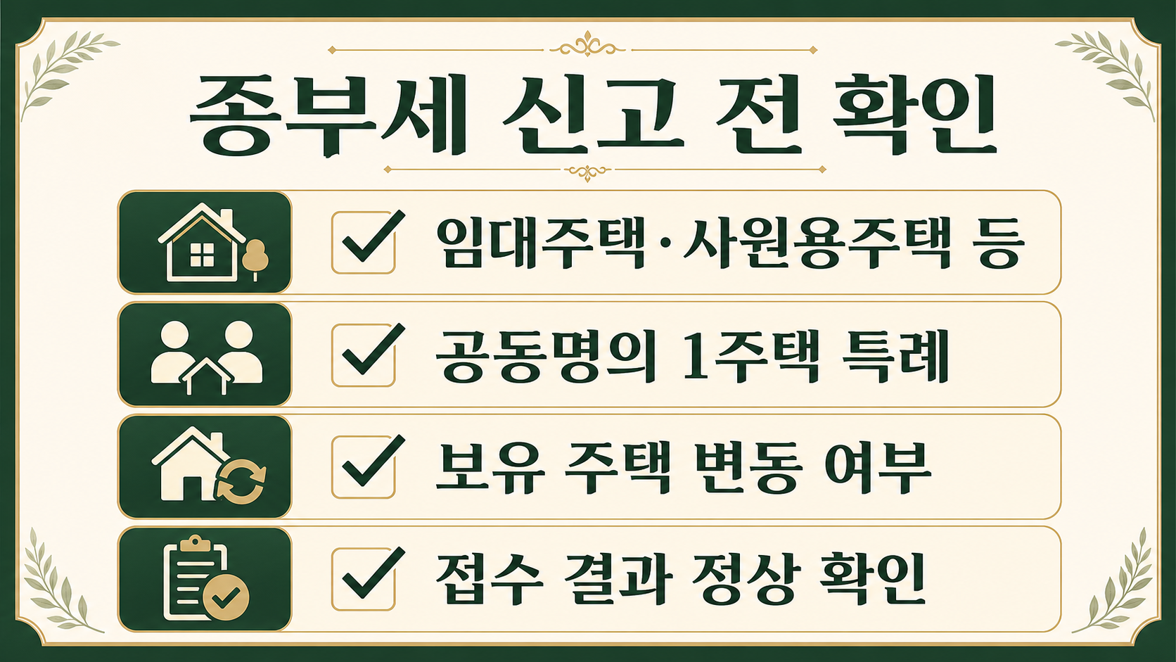 종합부동산세 합산배제와 과세특례 신고 전 체크리스트