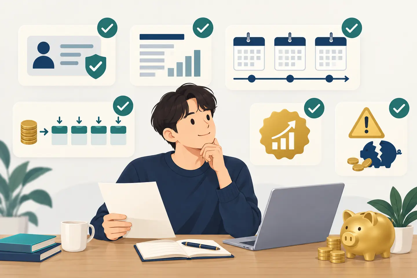 청년미래적금 가입 전 자격·기간·우대금리·중도해지를 확인하는 모습