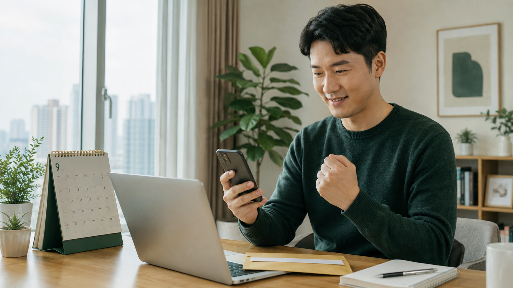 9월 근로장려금 반기신청을 확인하는 근로자