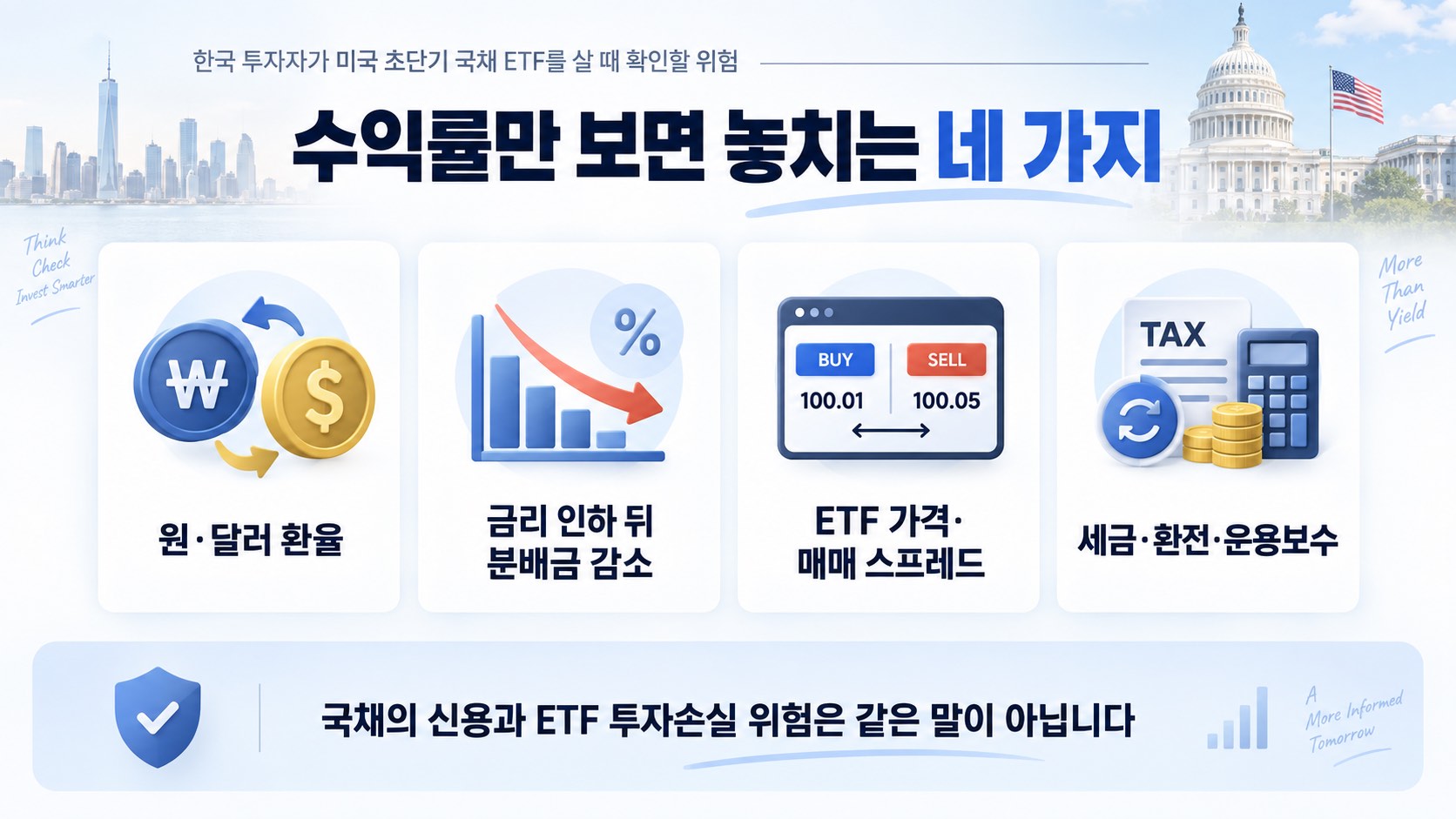 미국 초단기 국채 ETF 투자 전 확인할 네 가지
