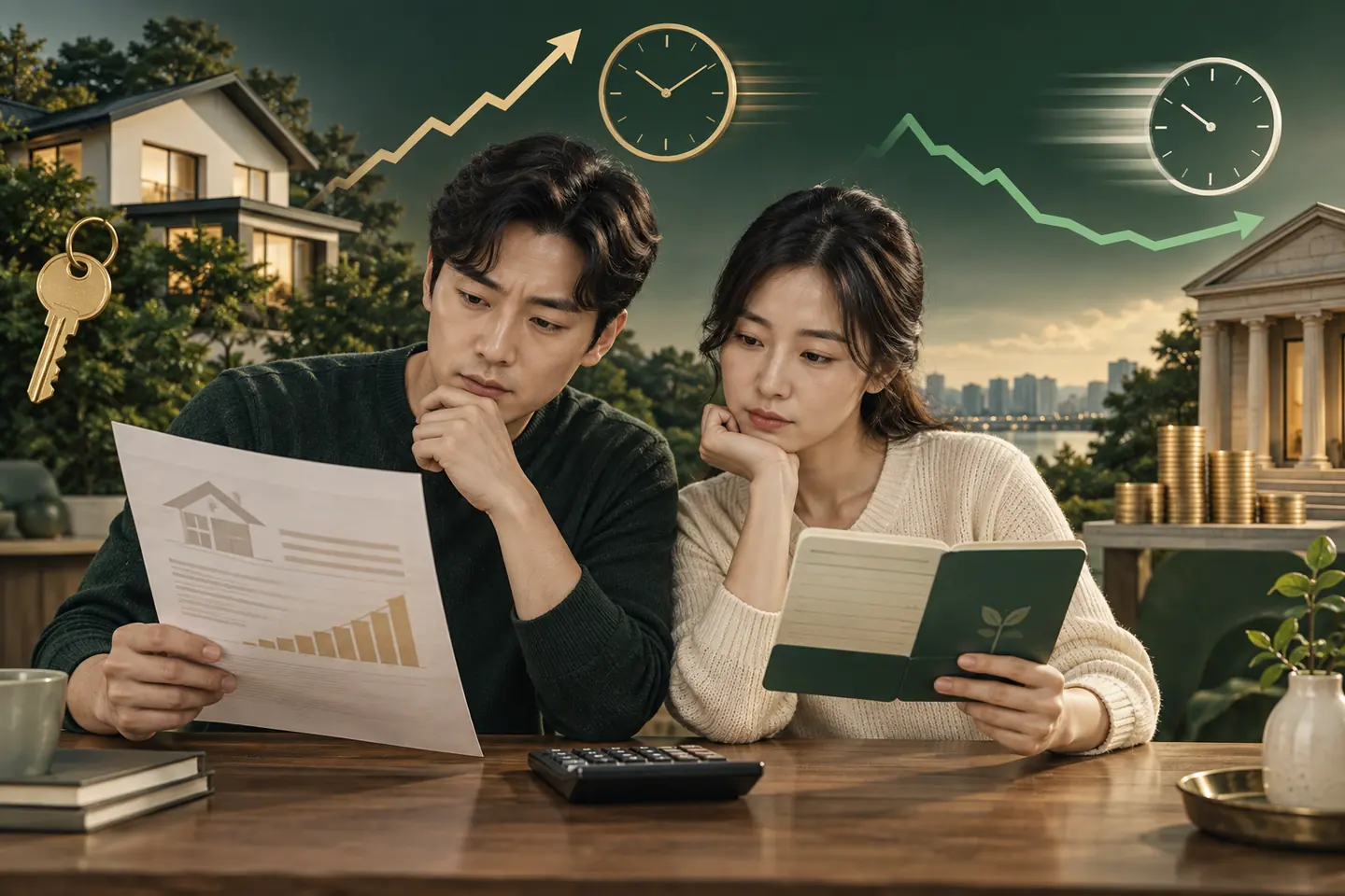 대출금리와 예금금리의 반영 시차를 가계 관점에서 비교한 이미지