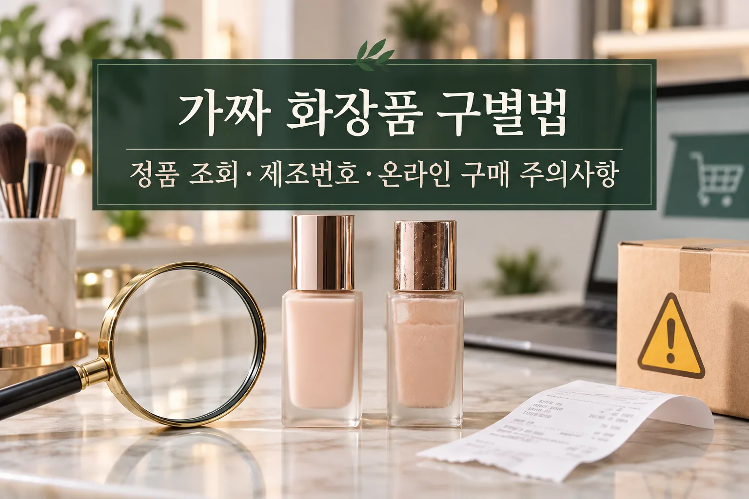 가짜 화장품 구별법과 정품 조회·제조번호 확인 방법을 안내하는 대표 이미지