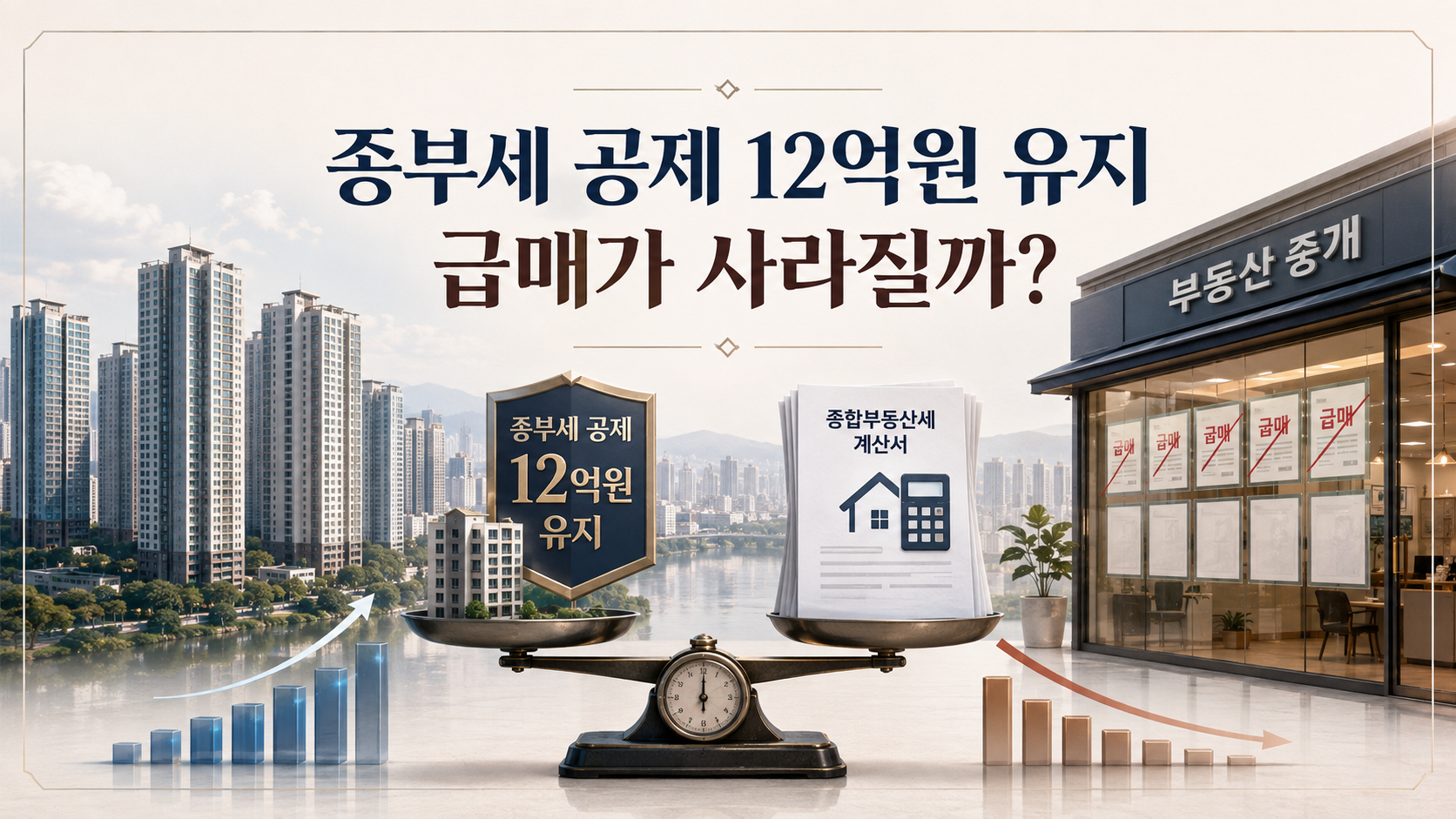 종부세 12억원 기본공제 유지와 급매 감소 가능성을 분석하는 대표 이미지