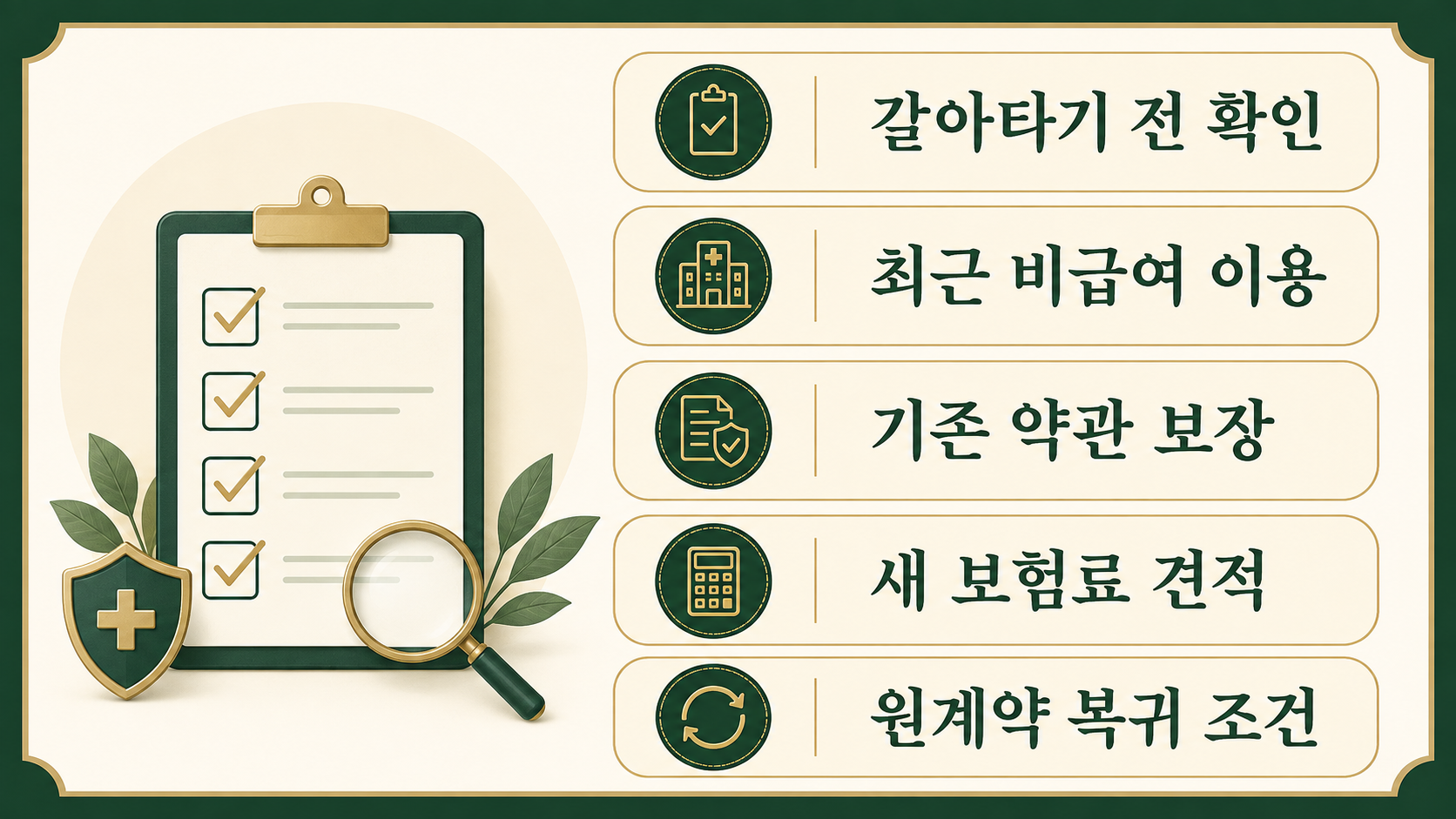 5세대 실손보험 전환 전 확인해야 할 체크리스트