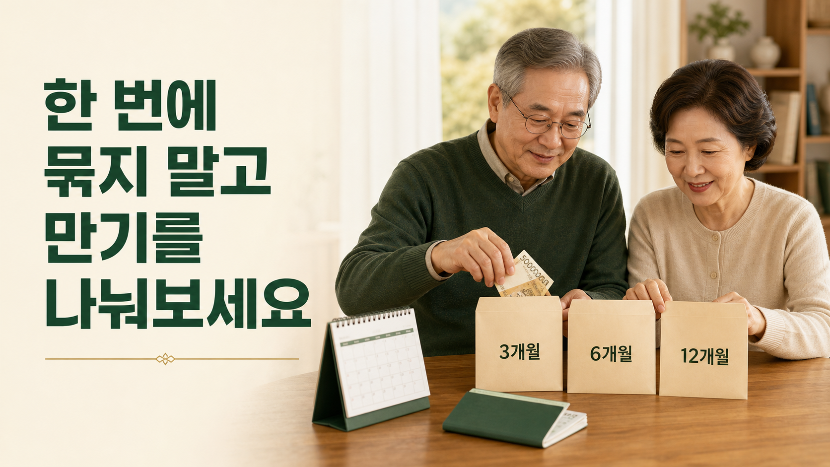 예금 만기를 3개월 6개월 12개월로 나누는 시니어 부부