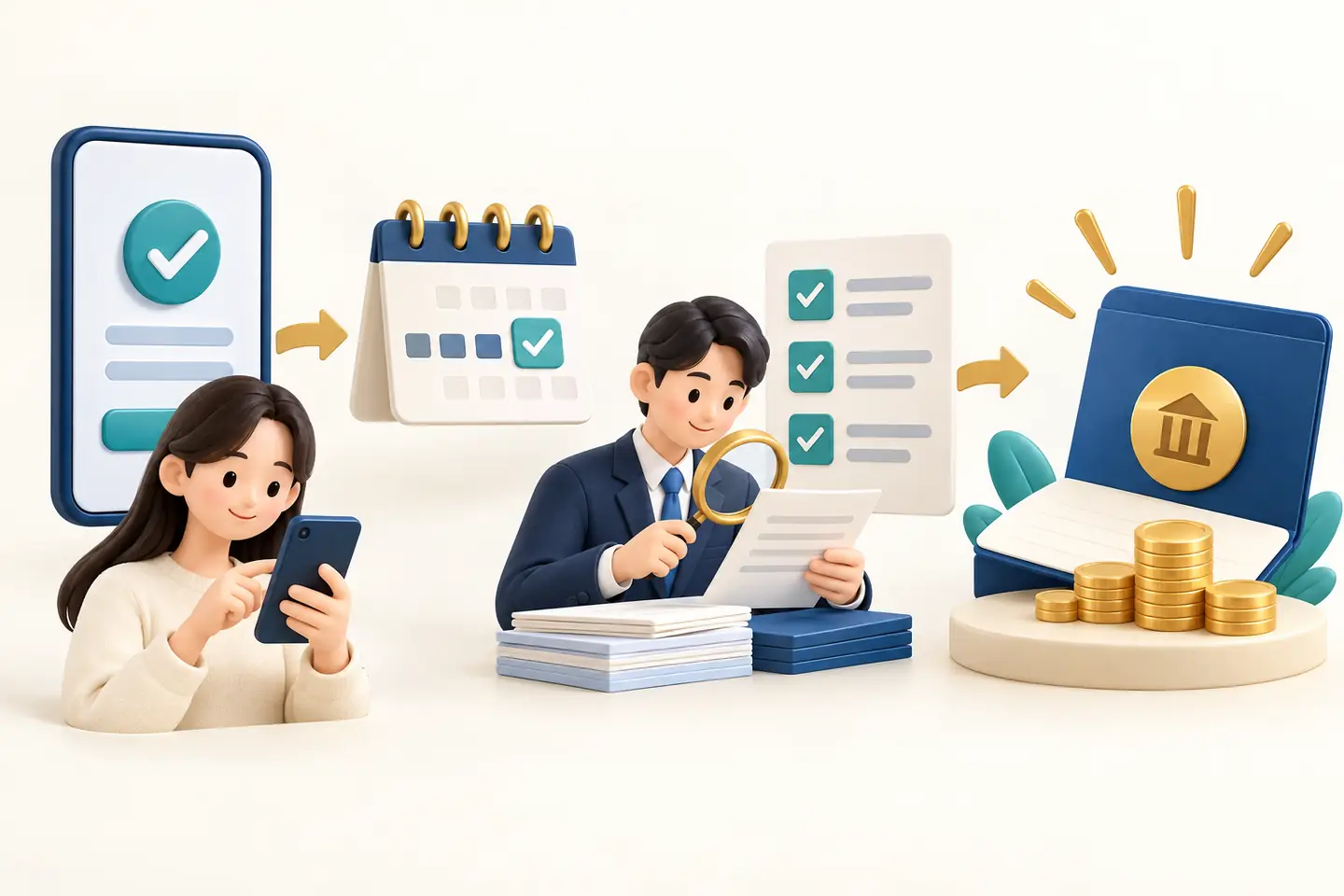 모바일 신청부터 자격심사와 계좌개설까지 이어지는 절차