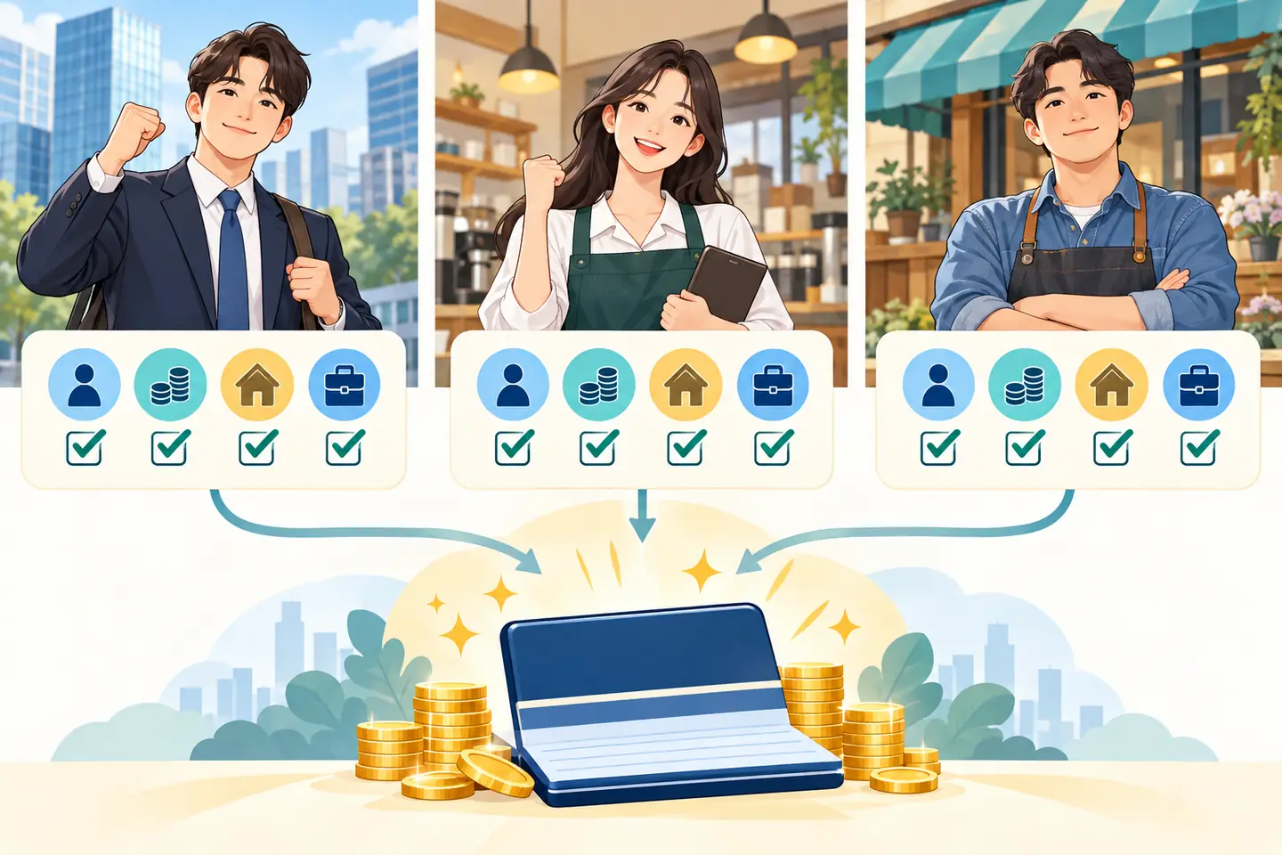 일반소득자·중소기업 재직자·소상공인의 가입요건 확인